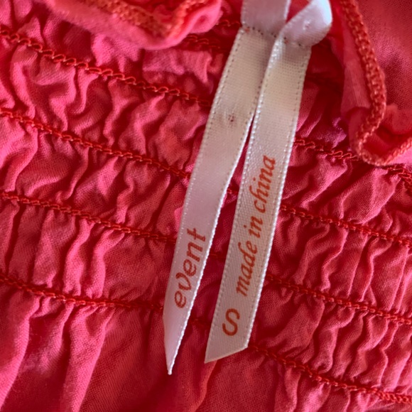 Event hot pink tank with embroidery, eyelet and smocking - Picture 6 of 8